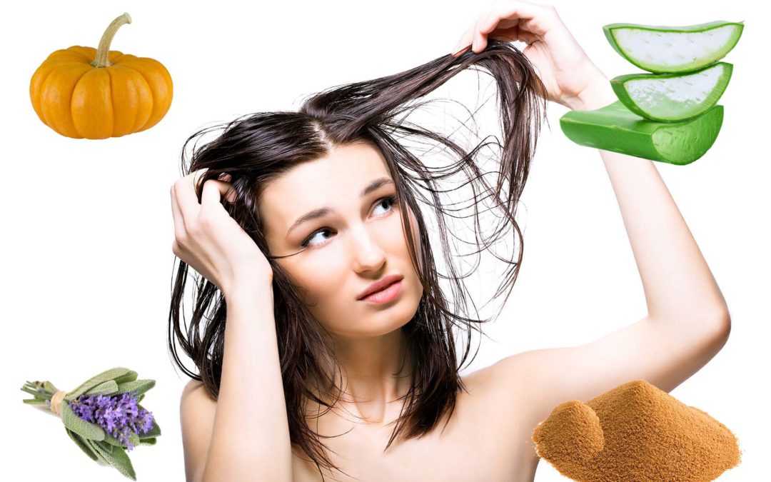 Mascarilla para cabello graso con aloe, calabaza y salvia